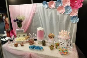 Mesa dulce para fiesta de cumpleaños.