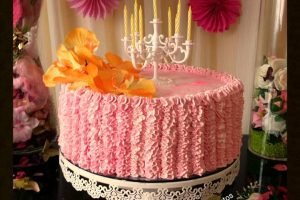 Tarta con flores