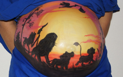 belly painting del Rey León