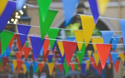 decoración banderillas fiestas aire libre